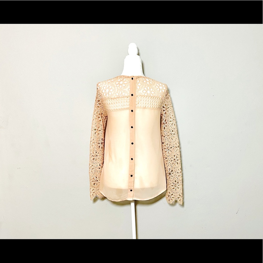 ALTAR D’ STATE Womens Cream Crochet Blouse - Picture 4 of 5
